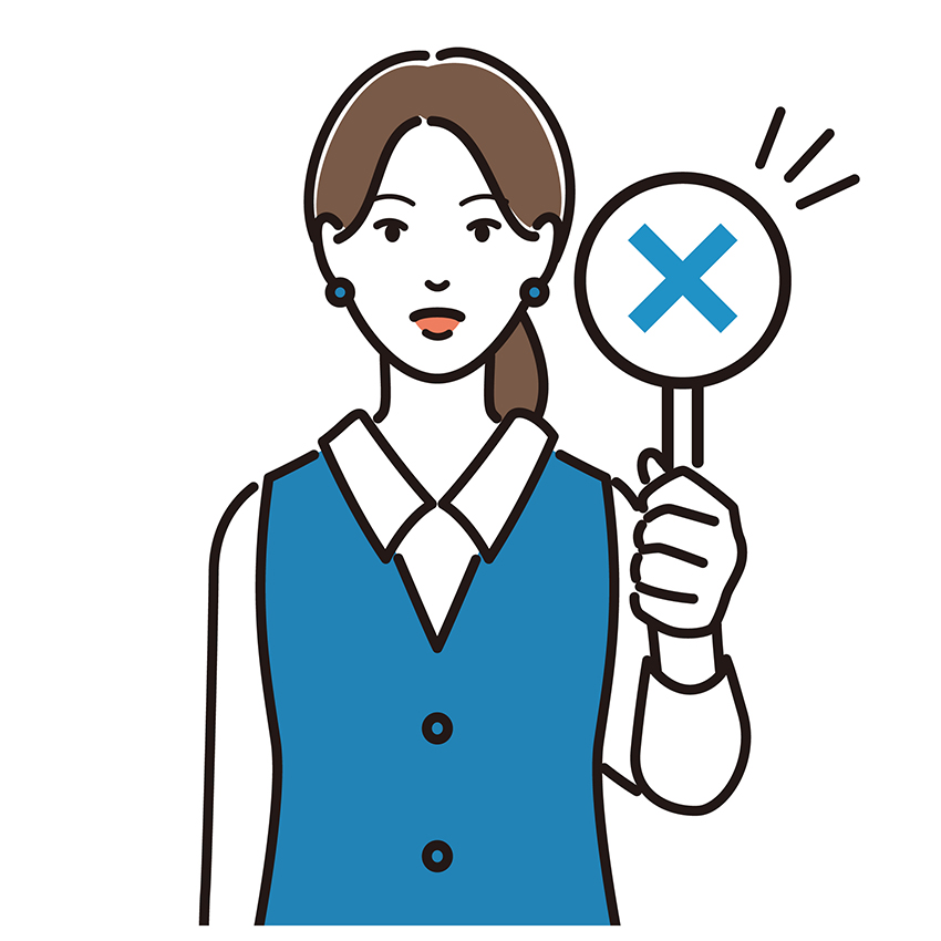 n-事務女-パネル-ばつ